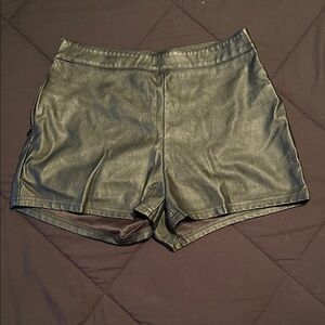SHEIN High Waist Black Faux Leather Shorts